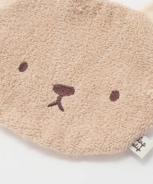 SLAP SLIP BABY（スラップスリップベビー）の「【お揃い】アニマルクマウサギペンギンライオンネコモチーフお顔スタイベビー（スタイ/よだれかけ・キッズ・オフホワイト/ブルー/イエロー/ベージュ/ピンク・FREE）」の17枚目の写真