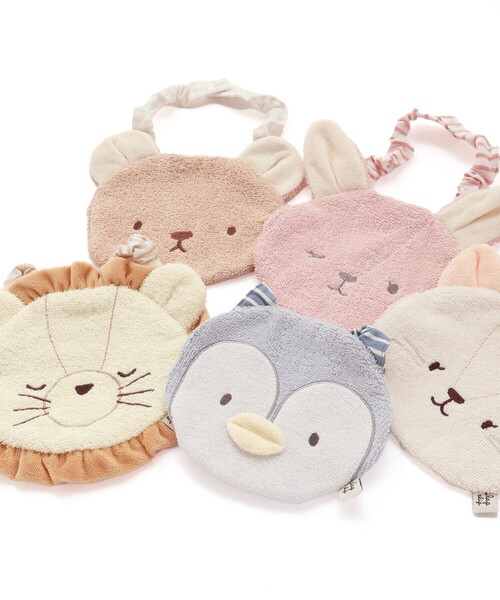 SLAP SLIP BABY（スラップスリップベビー）の「【お揃い】アニマルクマウサギペンギンライオンネコモチーフお顔スタイベビー（スタイ/よだれかけ・キッズ・オフホワイト/ブルー/イエロー/ベージュ/ピンク・FREE）」の20枚目の写真