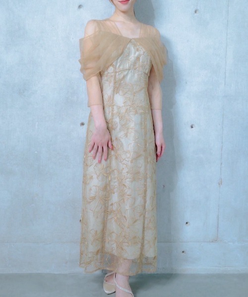 Cupid Heart(キューピッドハート)の「【Cupid Heart】結婚式用!オフショルスパンコール刺繍ドレス(ドレス・レディース・ブラック/イエロー/ミント/ブラウン・MEDIUM)」の6枚目の写真