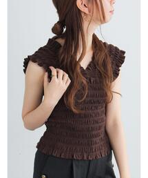 Te chichi | 2WAYシャーリングカットソートップス(Tシャツ/カットソー)