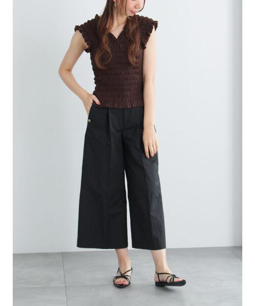 Te chichi(テチチ)の「2WAYシャーリングカットソートップス(Tシャツ/カットソー・レディース・ブラック/ブラウン/グレー・F)」の4枚目の写真