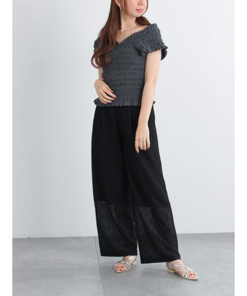 Te chichi(テチチ)の「2WAYシャーリングカットソートップス(Tシャツ/カットソー・レディース・ブラック/ブラウン/グレー・F)」の8枚目の写真