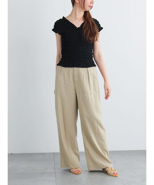 Te chichi(テチチ)の「2WAYシャーリングカットソートップス(Tシャツ/カットソー・レディース・ブラック/ブラウン/グレー・F)」の12枚目の写真