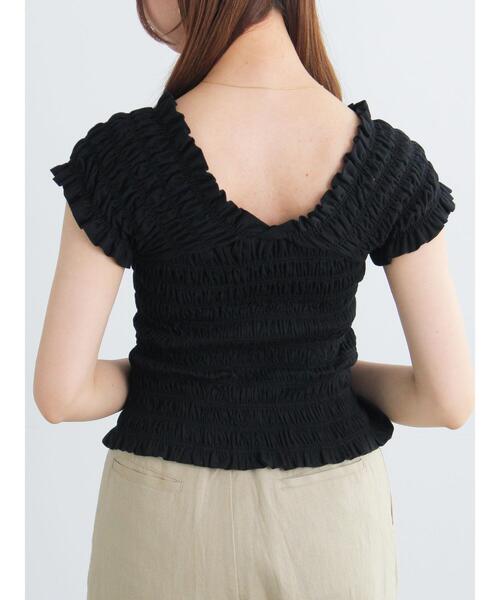 Te chichi(テチチ)の「2WAYシャーリングカットソートップス(Tシャツ/カットソー・レディース・ブラック/ブラウン/グレー・F)」の14枚目の写真