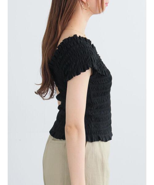 Te chichi(テチチ)の「2WAYシャーリングカットソートップス(Tシャツ/カットソー・レディース・ブラック/ブラウン/グレー・F)」の15枚目の写真