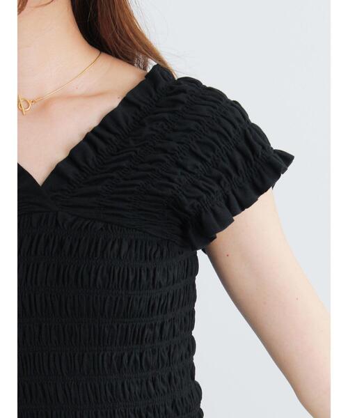 Te chichi(テチチ)の「2WAYシャーリングカットソートップス(Tシャツ/カットソー・レディース・ブラック/ブラウン/グレー・F)」の17枚目の写真