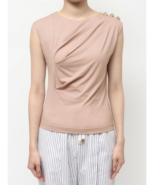 TONAL（トーナル）の「タックアシメフレンチカットソー（Tシャツ/カットソー・レディース・ブラック/ブラウン/ピンク・MEDIUM）」の11枚目の写真