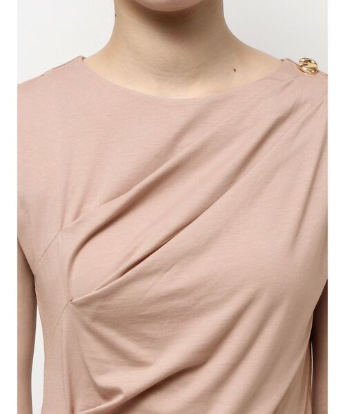 TONAL（トーナル）の「タックアシメフレンチカットソー（Tシャツ/カットソー・レディース・ブラック/ブラウン/ピンク・MEDIUM）」の14枚目の写真