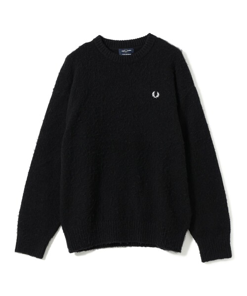 フレッドペリーサマーニット黒 別注】FRED PERRY / フラッフィー クルーネックニット（ニット