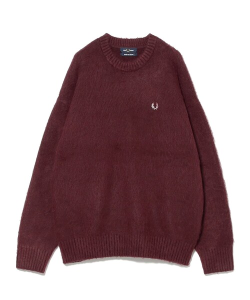 FRED PERRY 別注フラッフィ　クルーネックニット　ブラック 別注】FRED PERRY / フラッフィー クルーネックニット（ニット