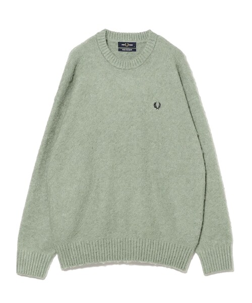 フレッドペリー クルーネックニット グレー 別注】FRED PERRY / フラッフィー クルーネックニット（ニット