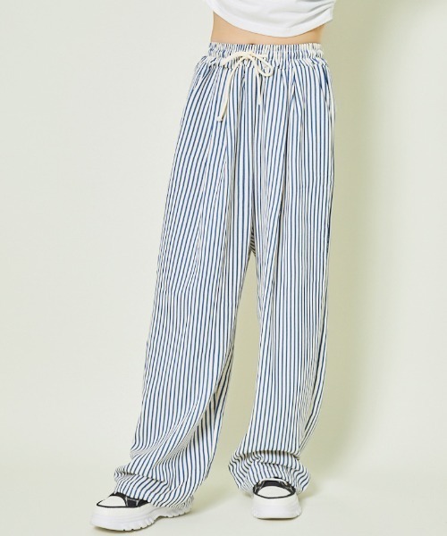 GORGE（ゴージ）の「《ゆる映え柄パンツ》ストライプ＆チェック／楽ちん美ラインワイド（その他パンツ・レディース・ブラウン/ブラック/ブルー/チェック・F）」の17枚目の写真