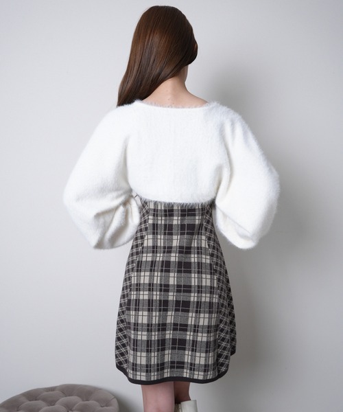 LIPSERVICE（リップサービス）の「【形が選べる】フェザーチェックアンサンブルワンピース（ワンピース・レディース・ブラック/ブラウン/ベージュ・M/S）」の19枚目の写真