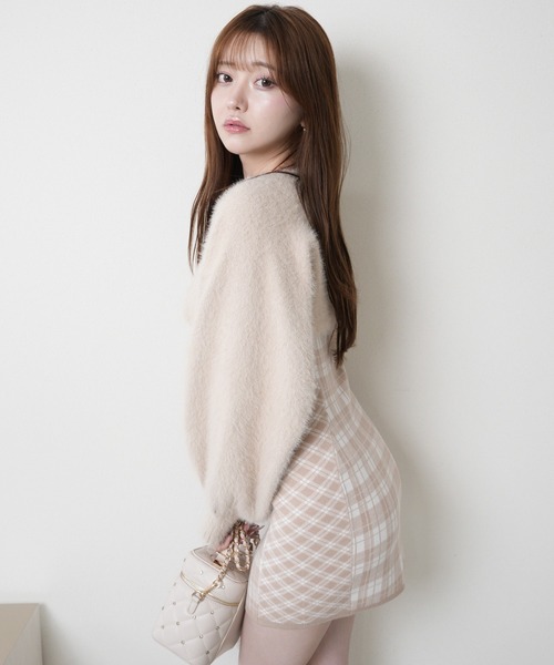 形が選べる】フェザーチェックアンサンブルワンピース（ワンピース