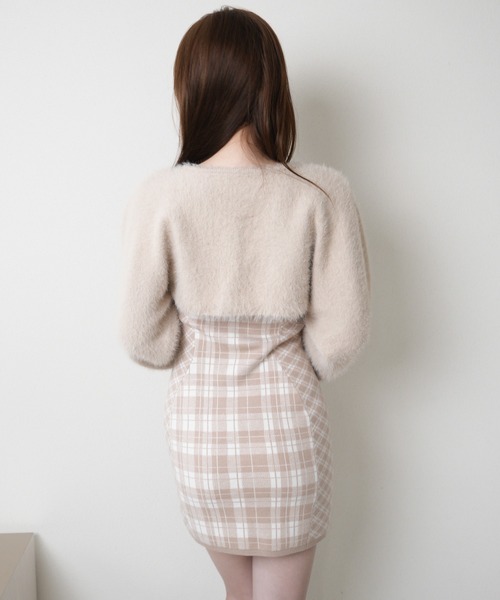 セール】フェザーチェックアンサンブルワンピース（ワンピース