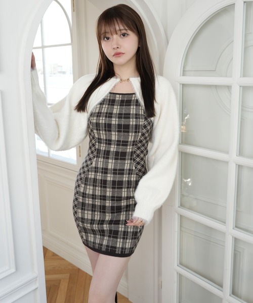 LIP SERVICE フェザーチェックアンサンブルワンピース LIP SERVICE（リップサービス）｜ 【形が選べる】フェザーチェック