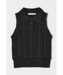 MOUSSY(}EW[)́yECEꕔX܌zCABLE KNIT POLO ^Ngbv(^Ngbv)