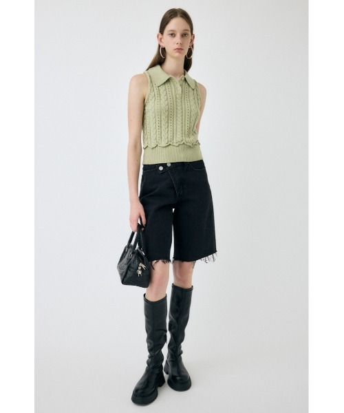 MOUSSY（マウジー）の「【EC・一部店舗限定】CABLE KNIT POLO タンクトップ（タンクトップ・レディース・ライトブラック/ライトグリーン/アイボリー・FREE）」の14枚目の写真