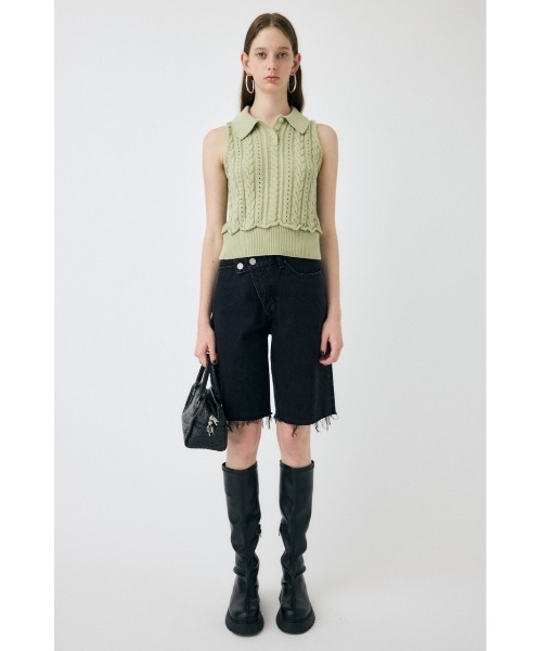 MOUSSY（マウジー）の「【EC・一部店舗限定】CABLE KNIT POLO タンクトップ（タンクトップ・レディース・ライトブラック/ライトグリーン/アイボリー・FREE）」の15枚目の写真