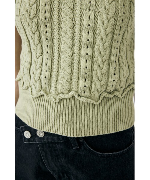 MOUSSY（マウジー）の「【EC・一部店舗限定】CABLE KNIT POLO タンクトップ（タンクトップ・レディース・ライトブラック/ライトグリーン/アイボリー・FREE）」の10枚目の写真