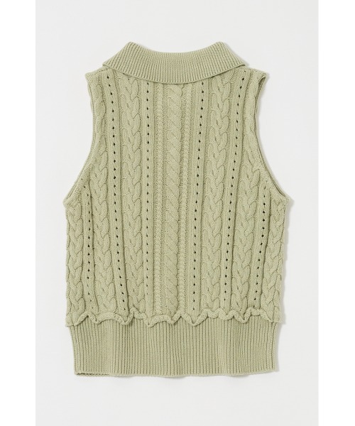 MOUSSY（マウジー）の「【EC・一部店舗限定】CABLE KNIT POLO タンクトップ（タンクトップ・レディース・ライトブラック/ライトグリーン/アイボリー・FREE）」の13枚目の写真