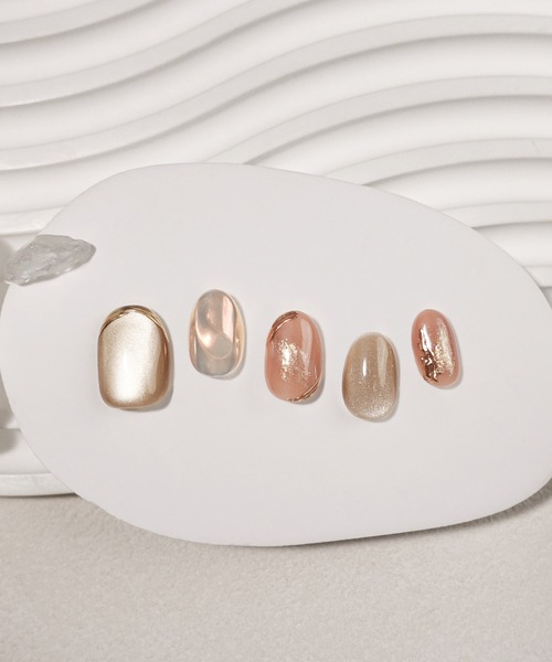 Anail（エーネイル）の「3D水光ネイルピンクニュアンスマグネットゴールドミラーアートショートオーバルネイルチップ⑤　夏ネイル（ネイルシール/ネイルチップ・レディース・パープル/ピンク系その他2/ピンク系その他3/ピンク系その他/ピンク/ゴールド・SMALL/LARGE/MEDIUM）」の19枚目の写真