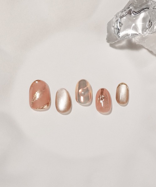 Anail（エーネイル）の「3D水光ネイルピンクニュアンスマグネットゴールドミラーアートショートオーバルネイルチップ⑤　夏ネイル（ネイルシール/ネイルチップ・レディース・パープル/ピンク系その他2/ピンク系その他3/ピンク系その他/ピンク/ゴールド・SMALL/LARGE/MEDIUM）」の21枚目の写真