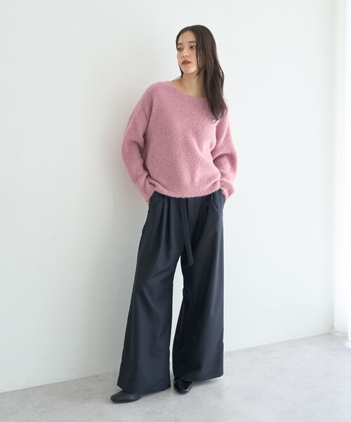 YECCA VECCA（イェッカヴェッカ）の「ベルト付き2wayタックワイドパンツ（その他パンツ・レディース・ダークブラウン/キャメル/ネイビー・S/M）」の15枚目の写真