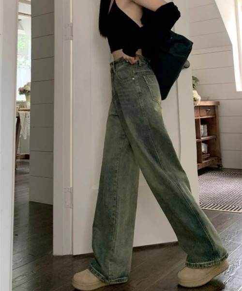 REBALANCE（リバランス）の「レディースウォッシュドデニム（デニムパンツ・レディース・A・LARGE/MEDIUM/SMALL）」の3枚目の写真