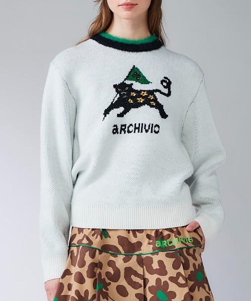 archivio(アルチビオ)の「<LADIES>黒ヒョウジャガードニット(ニット/セーター・レディース・ホワイト/レッド/キャメル・M/S)」の10枚目の写真