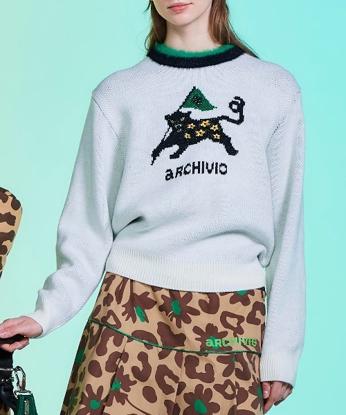 アルチビオ セットアップ ニット セーター スカート 36 （113）a archivio（アルチビオ） ニット セーター 「LADIES」ラッセルモール