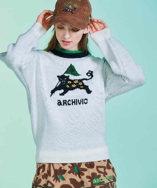 archivio(アルチビオ)の「<LADIES>黒ヒョウジャガードニット(ニット/セーター・レディース・ホワイト/レッド/キャメル・M/S)」の16枚目の写真