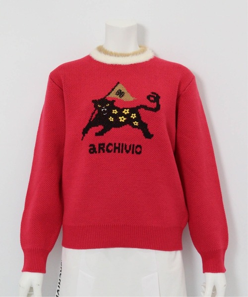 archivio(アルチビオ)の「<LADIES>黒ヒョウジャガードニット(ニット/セーター・レディース・ホワイト/レッド/キャメル・M/S)」の6枚目の写真
