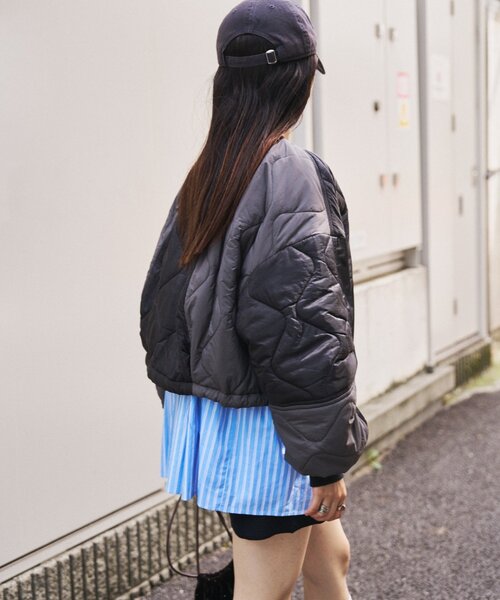 etsinta(エシンタ)の「【etsinta】リメイクキルティングコクーンジャケット(ブルゾン・レディース・ブラック/カーキ/キャメル・ONE SIZE)」の11枚目の写真