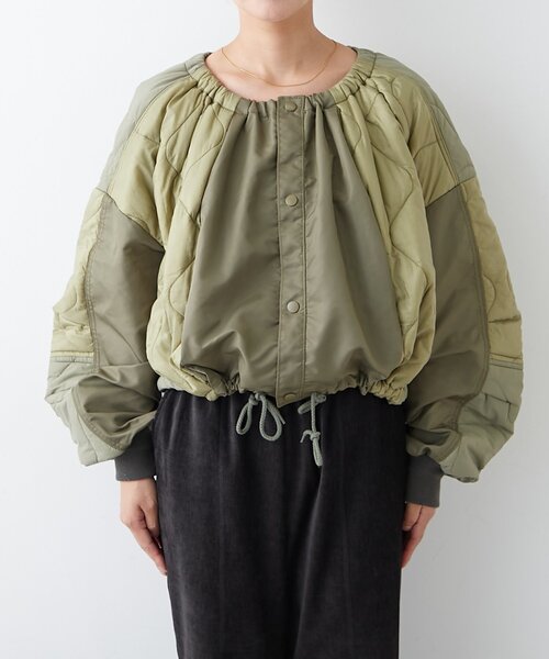 etsinta(エシンタ)の「【etsinta】リメイクキルティングコクーンジャケット(ブルゾン・レディース・ブラック/カーキ/キャメル・ONE SIZE)」の17枚目の写真