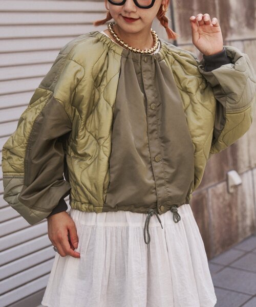 セール】【etsinta】リメイクキルティングコクーンジャケット