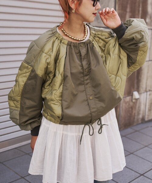 セール】【etsinta】リメイクキルティングコクーンジャケット