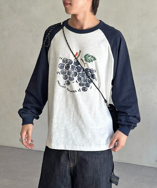 CPCM(シーピーシーエム)の「フルーツスラブロンT(Tシャツ/カットソー・レディース・レッド/ネイビー/イエロー・MEDIUM/LARGE)」の2枚目の写真