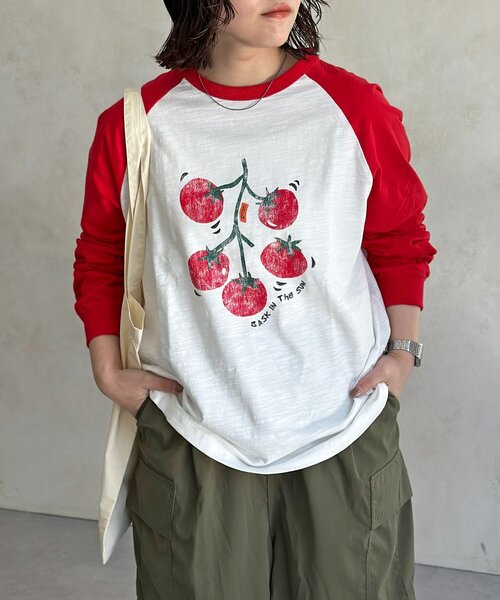 CPCM(シーピーシーエム)の「フルーツスラブロンT(Tシャツ/カットソー・レディース・レッド/ネイビー/イエロー・MEDIUM/LARGE)」の5枚目の写真