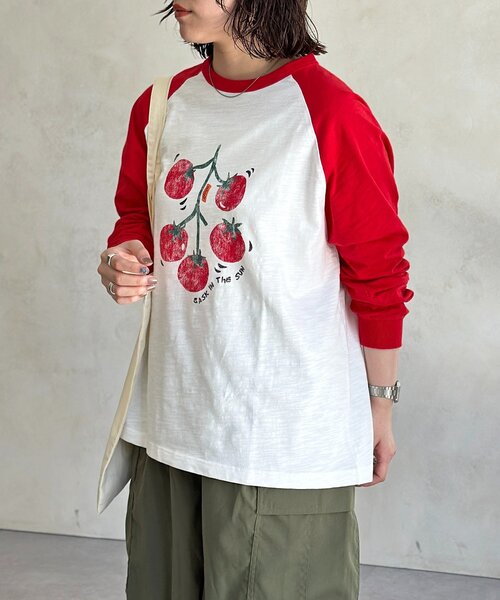 CPCM(シーピーシーエム)の「フルーツスラブロンT(Tシャツ/カットソー・レディース・レッド/ネイビー/イエロー・MEDIUM/LARGE)」の6枚目の写真