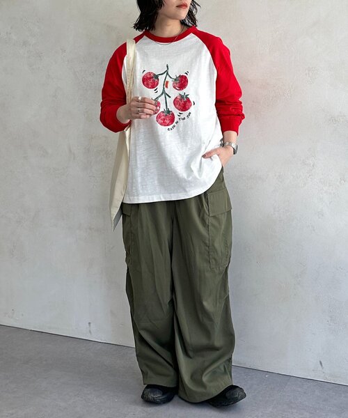CPCM(シーピーシーエム)の「フルーツスラブロンT(Tシャツ/カットソー・レディース・レッド/ネイビー/イエロー・MEDIUM/LARGE)」の11枚目の写真