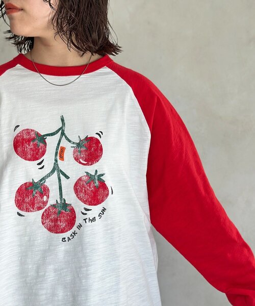 CPCM(シーピーシーエム)の「フルーツスラブロンT(Tシャツ/カットソー・レディース・レッド/ネイビー/イエロー・MEDIUM/LARGE)」の12枚目の写真