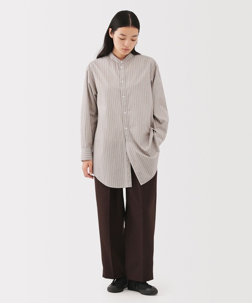 MUJI Labo(ムジラボ)の「〔MUJI Labo〕婦人 ポプリンリラックスフィットチュニック(チュニック・レディース・ホワイト系/ブラウン系・S/M/L)」の2枚目の写真