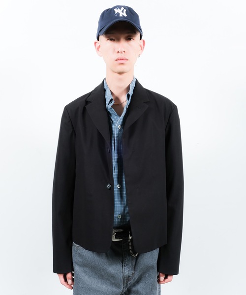 Jieda(ジエダ)の「COMPACT TAILORED JACKET(テーラードジャケット・メンズ・ブラック/グレー・1/2)」の7枚目の写真