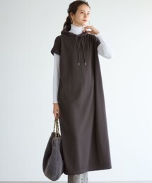 【SLOW/一部店舗限定】コットンライクテリー フーディー ワンピース