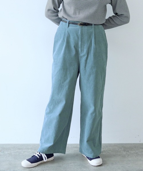 PAR ICI（パーリッシィ）の「【WEB限定】コーデュロイ後ろゴム タックパンツ（その他パンツ・レディース・サックスブルー/ダークブラウン/ネイビー/アイボリー・FREE）」の4枚目の写真