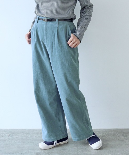 PAR ICI（パーリッシィ）の「【WEB限定】コーデュロイ後ろゴム タックパンツ（その他パンツ・レディース・サックスブルー/ダークブラウン/ネイビー/アイボリー・FREE）」の22枚目の写真