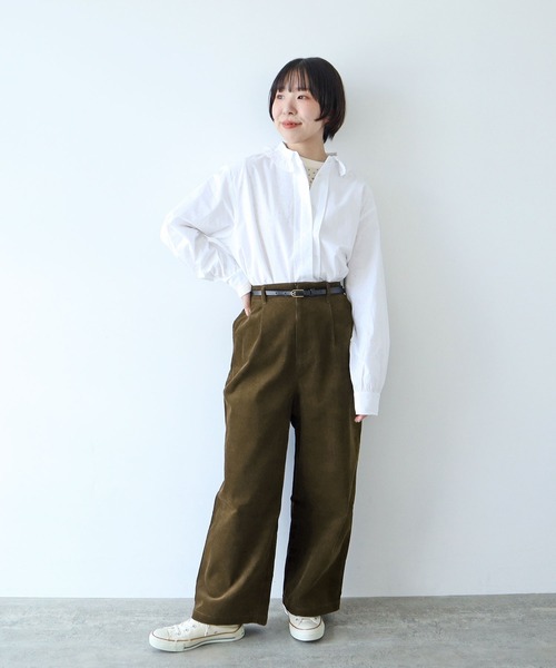 PAR ICI（パーリッシィ）の「【WEB限定】コーデュロイ後ろゴム タックパンツ（その他パンツ・レディース・サックスブルー/ダークブラウン/ネイビー/アイボリー・FREE）」の11枚目の写真