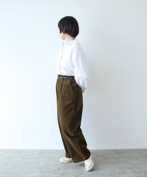 PAR ICI（パーリッシィ）の「【WEB限定】コーデュロイ後ろゴム タックパンツ（その他パンツ・レディース・サックスブルー/ダークブラウン/ネイビー/アイボリー・FREE）」の12枚目の写真