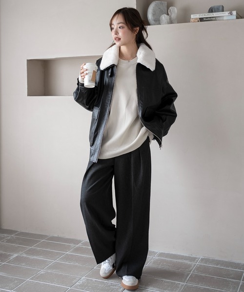 WEGO（ウィゴー）の「WEGO/ファー襟付き ダブルジップPUジャケット コート（ブルゾン・レディース・ブラウン/ブラック・SMALL/MEDIUM）」の7枚目の写真